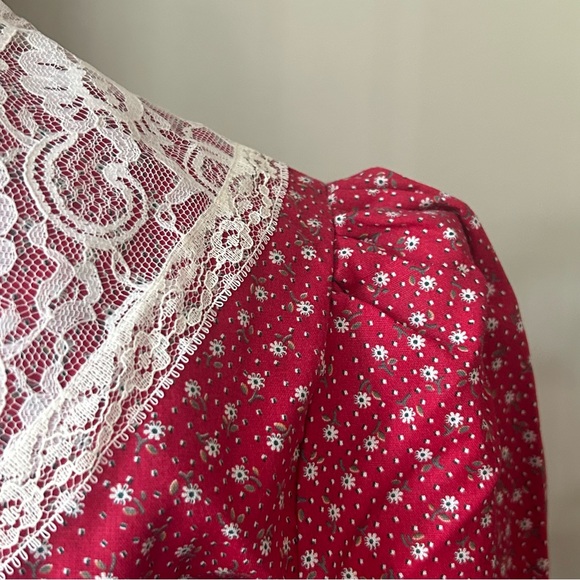 Vintage 70s Red Boho Peplum Blouse - Picture 9 of 14